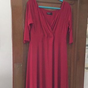 IGIGI red empire waist, 3/4 sleeve size 16 dress